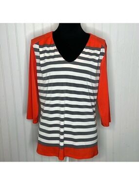 3/4 Sleeve Striped Top Size Extra Large